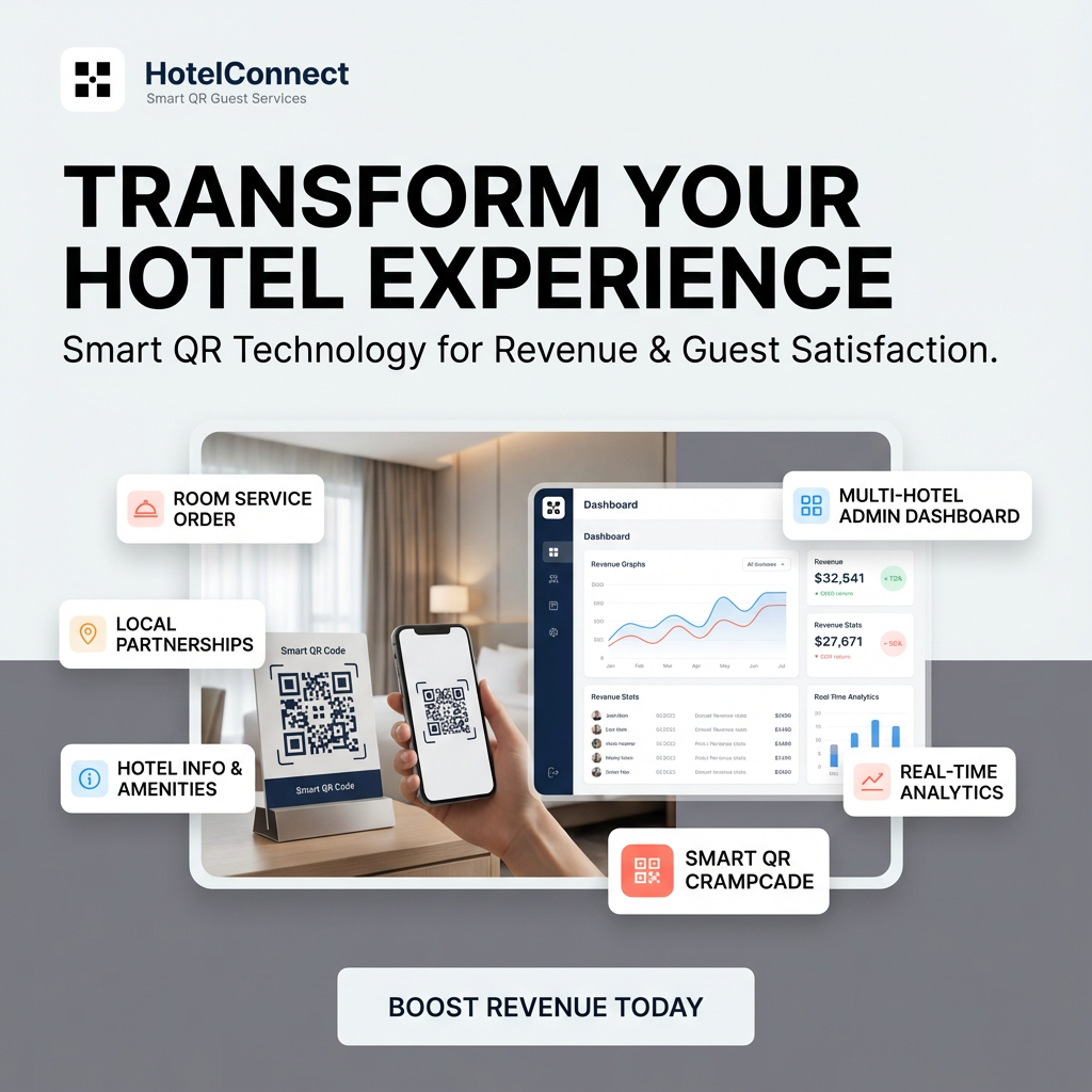 Satisfied hotel guests enjoying their stay with access to digital services and personalized recommendations